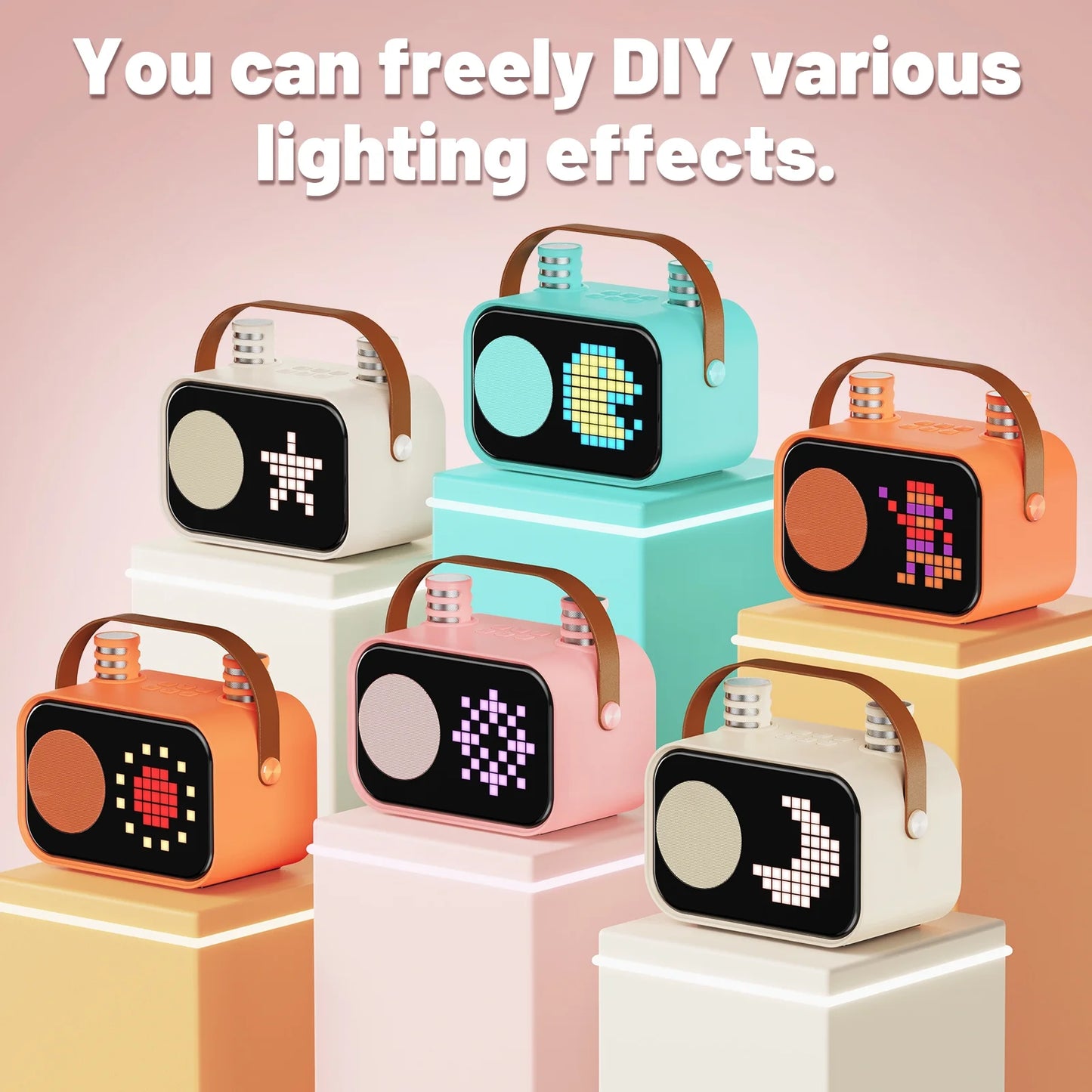 Karaoke Machine for Kids, Bluetooth Speaker with Microphone, Kids Karaoke Machine, 15 Animation Modes