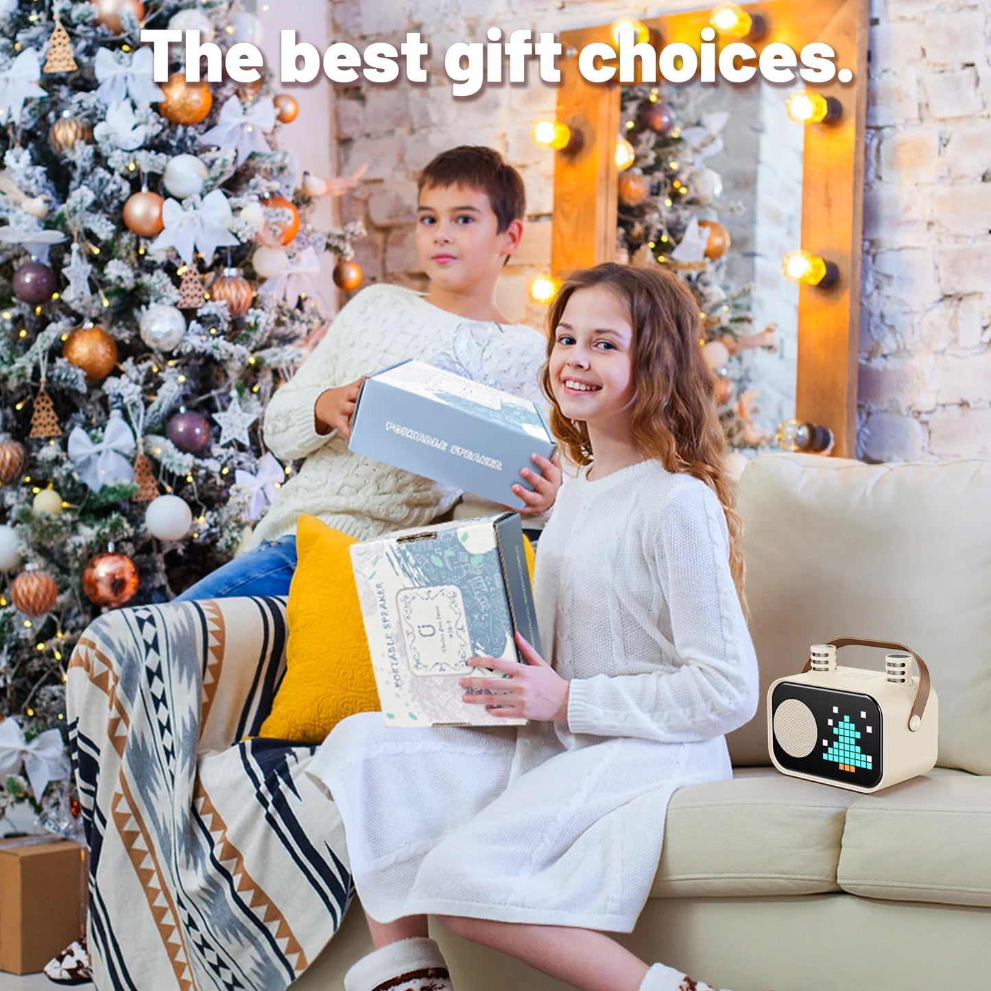 Karaoke Machine for Kids, Bluetooth Speaker with Microphone, Kids Karaoke Machine, 15 Animation Modes